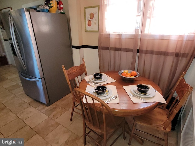 view of tiled dining room