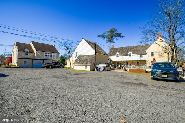 exterior space with a garage