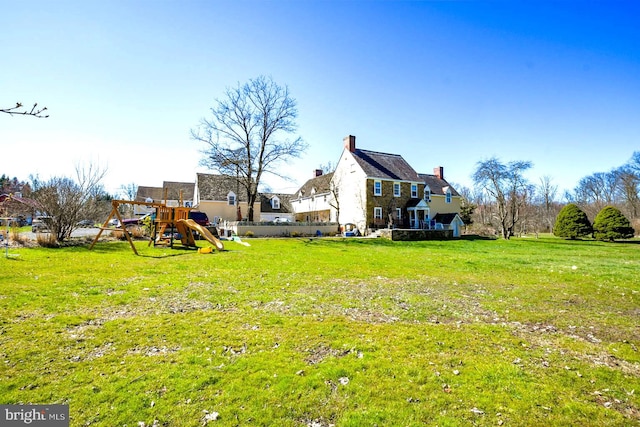 view of yard featuring a playground