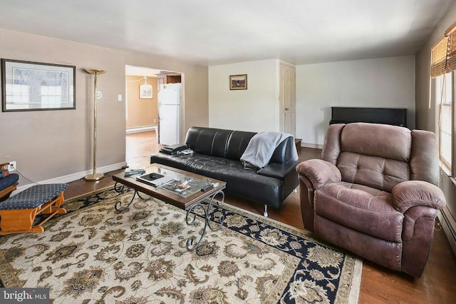 living room featuring hardwood / wood-style floors