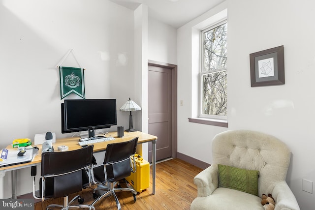 office featuring light hardwood / wood-style floors