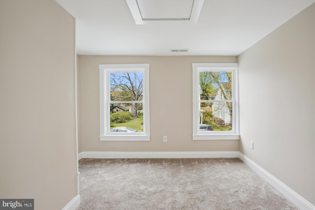 empty room featuring a wealth of natural light and carpet flooring