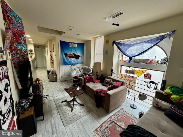 interior space featuring light wood-type flooring