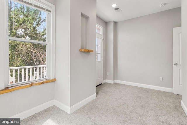 carpeted empty room with a wealth of natural light