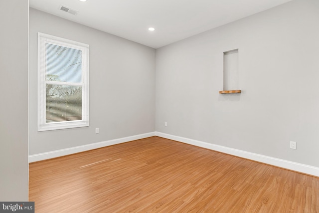 empty room featuring light hardwood / wood-style flooring