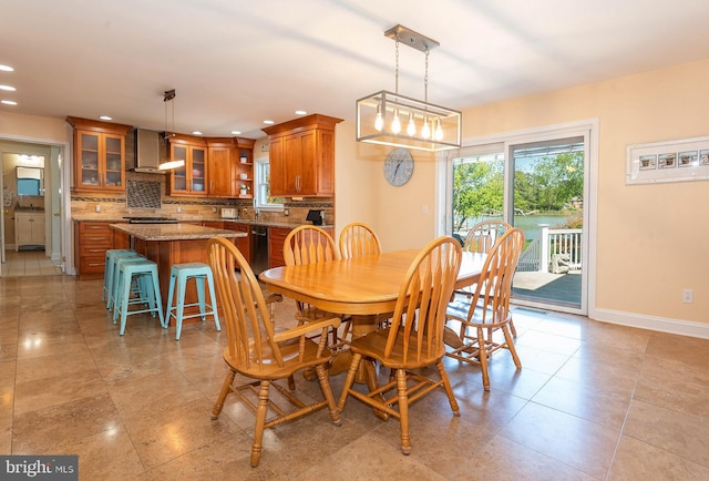 view of dining space