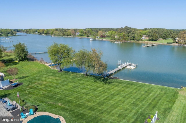 water view featuring a boat dock