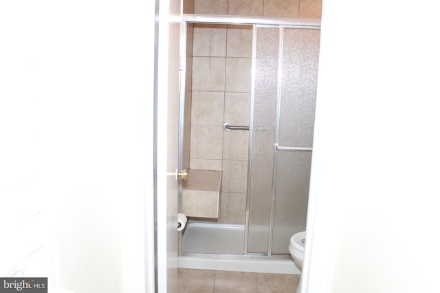 bathroom with tile floors and toilet