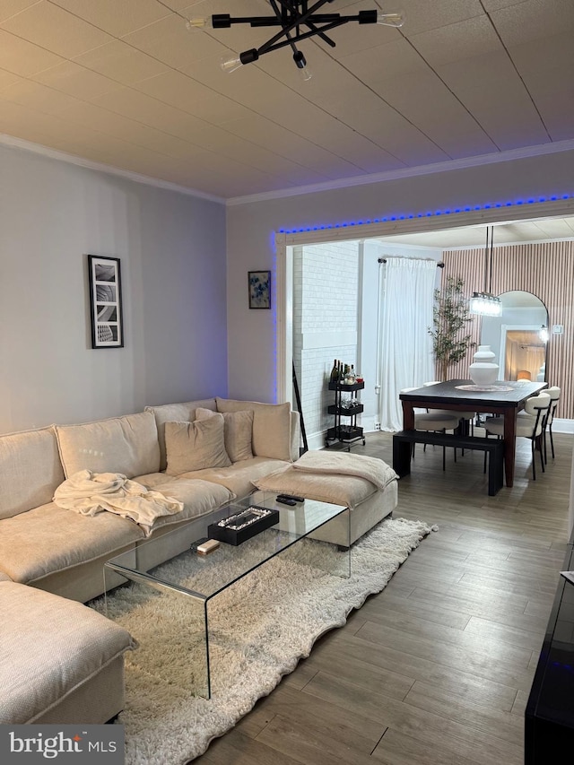 1705 S Clinton Ave, Trenton, NJ 08610 - living room featuring ornamental molding and wood finished floors