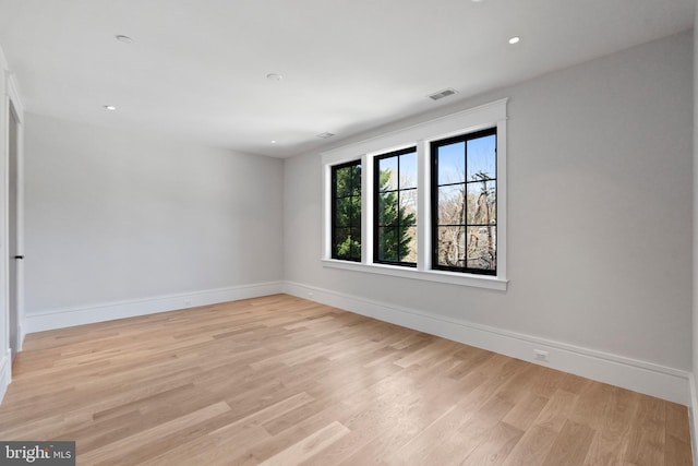 empty room featuring light hardwood / wood-style flooring