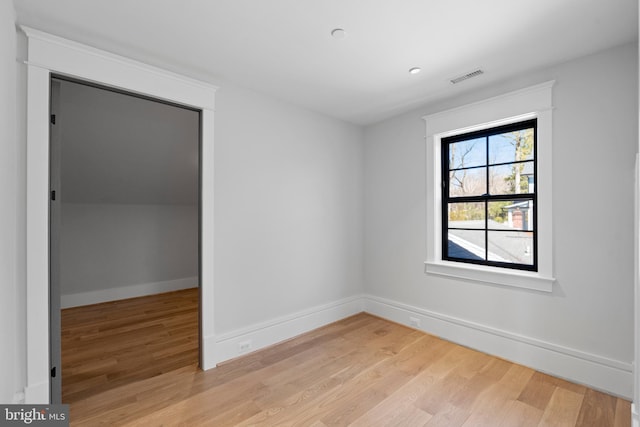 empty room featuring light wood-type flooring