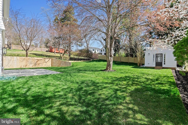 view of yard featuring a patio area