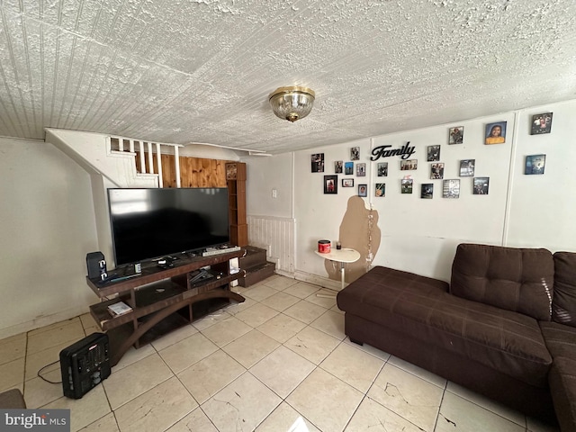 view of tiled living room