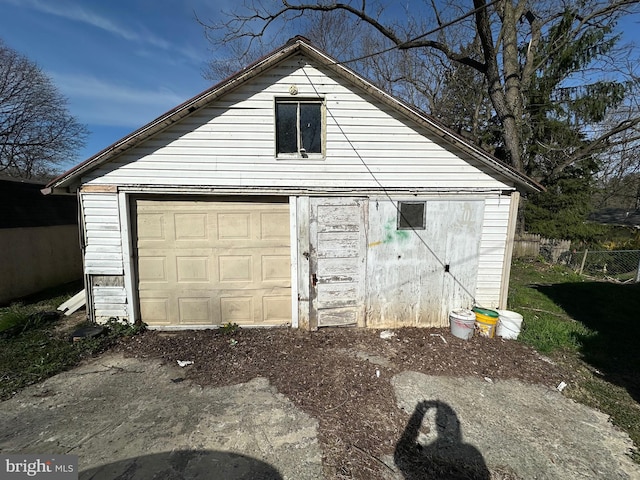 view of garage