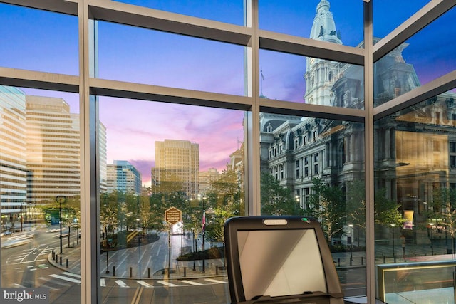 1414 S Penn Sq Unit 26Cde, Philadelphia, PA 19102 - entryway with a view of city and a wall of windows