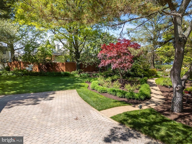 view of yard with fence