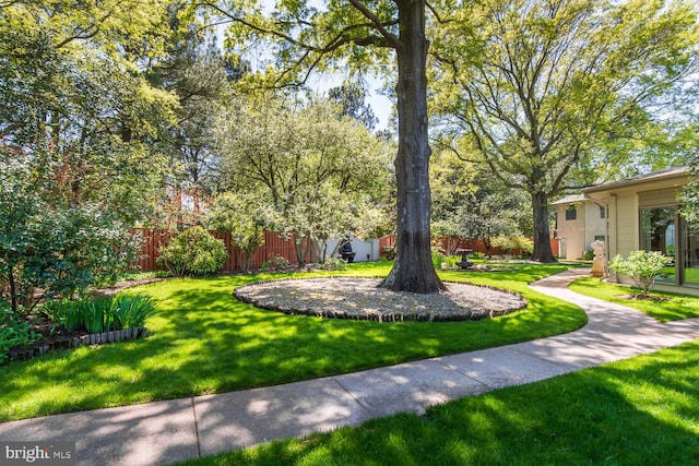 view of yard with fence