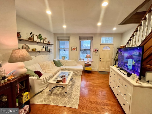 living room featuring hardwood / wood-style flooring