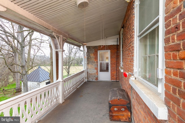 view of patio with a porch