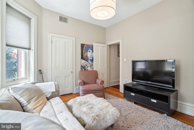 living room featuring hardwood / wood-style floors