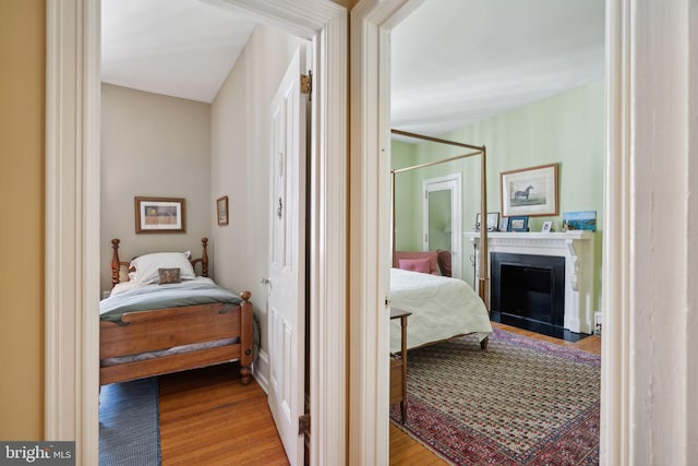 bedroom featuring wood-type flooring