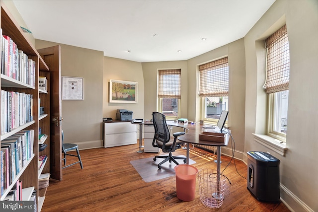 office featuring hardwood / wood-style flooring