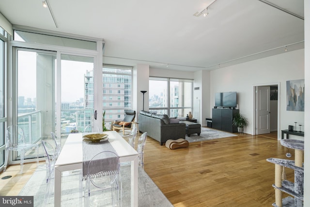 interior space with light hardwood / wood-style flooring