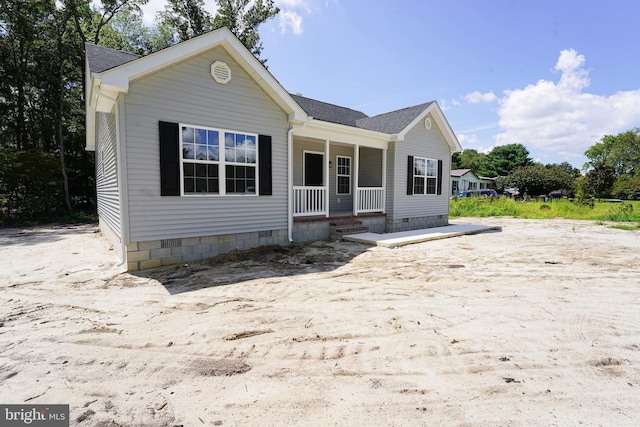 view of front of home with a porch