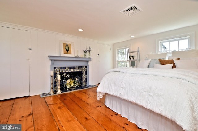 bedroom featuring light hardwood / wood-style flooring