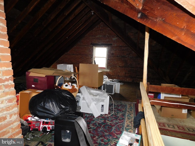 view of unfinished attic