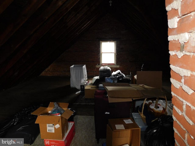 view of unfinished attic