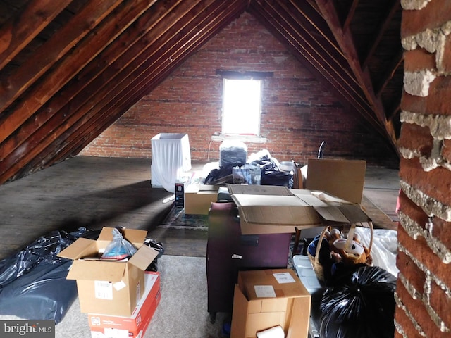 view of unfinished attic