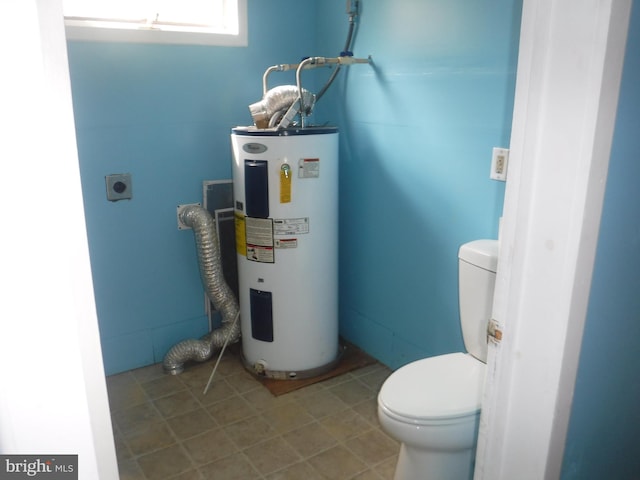 utility room with electric water heater