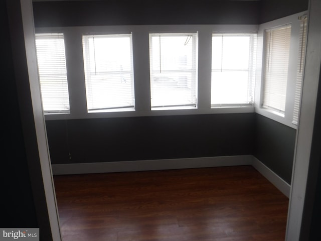 empty room featuring dark hardwood / wood-style floors