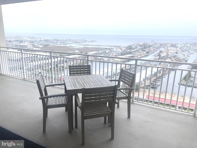 balcony with a water view