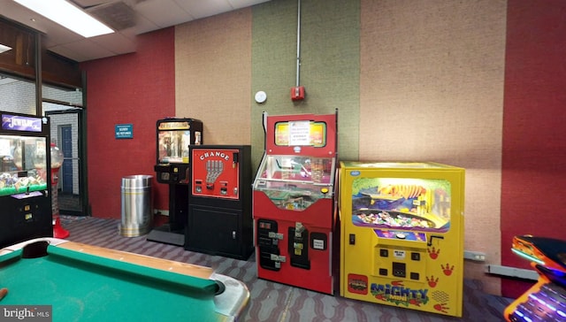 recreation room featuring pool table