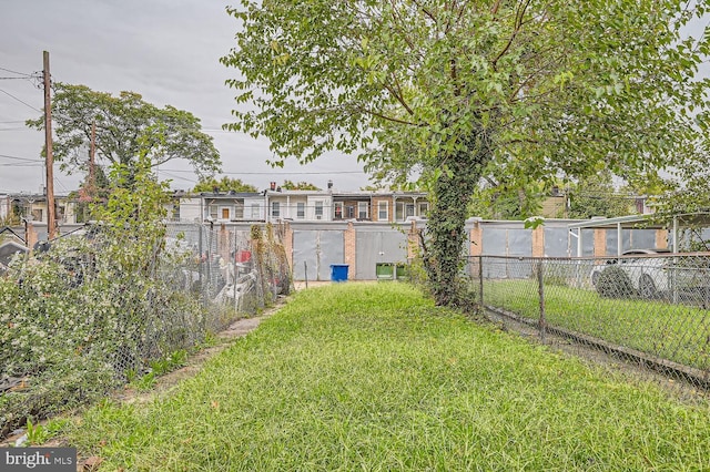 view of yard featuring fence