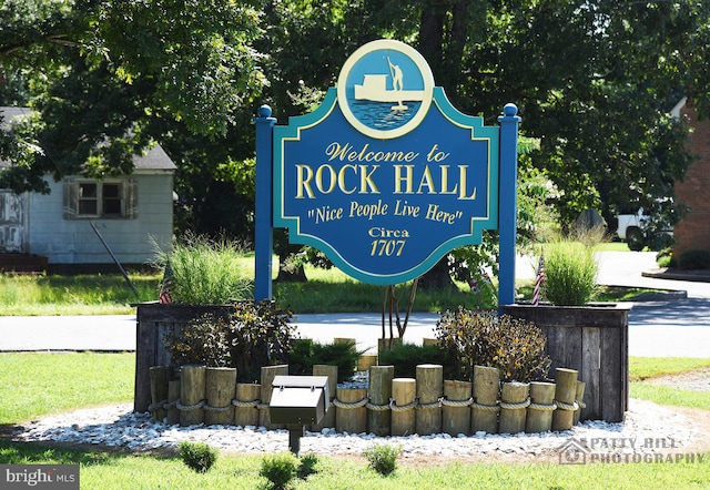 view of community sign