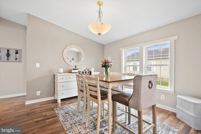 dining room featuring dark hardwood / wood-style floors and a wealth of natural light