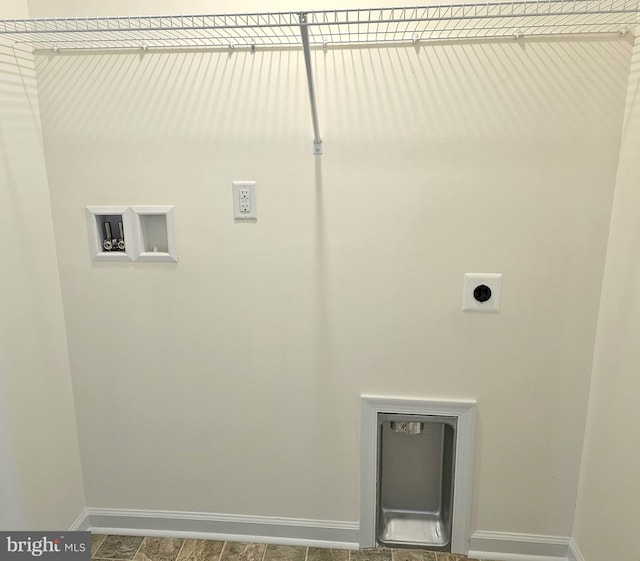 laundry area featuring washer hookup, laundry area, hookup for an electric dryer, and baseboards