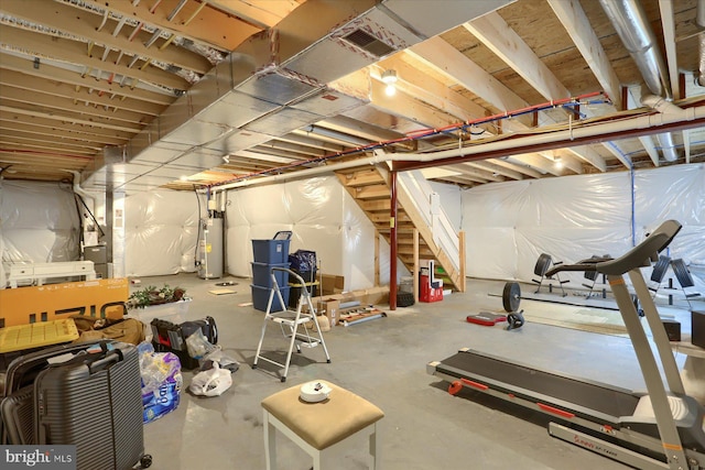 interior space featuring water heater