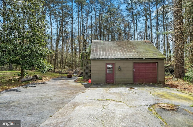 view of garage