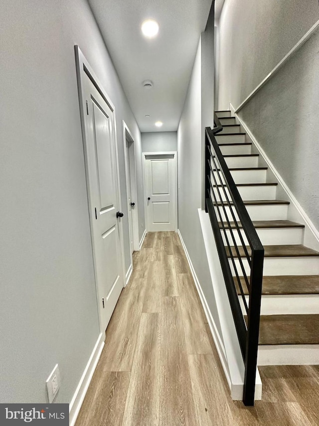 interior space with light hardwood / wood-style flooring