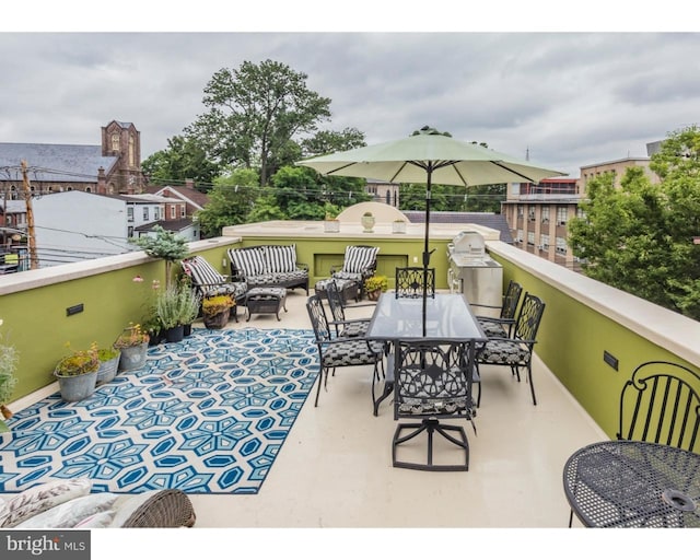 view of terrace featuring a balcony