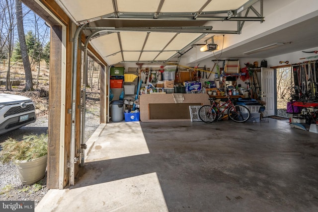 garage featuring a garage door opener