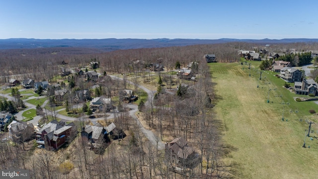 bird's eye view featuring a mountain view