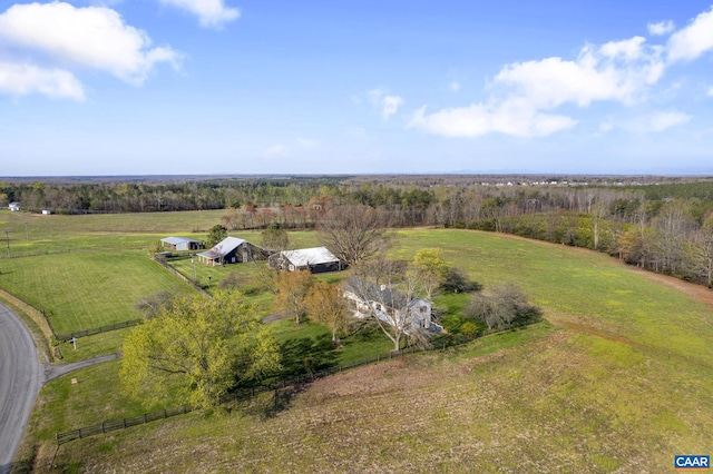 drone / aerial view featuring a rural view