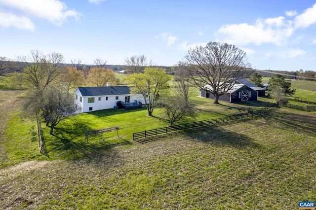 bird's eye view featuring a rural view