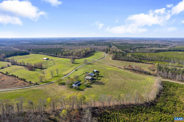 bird's eye view featuring a rural view