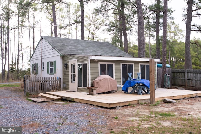 exterior space featuring a deck